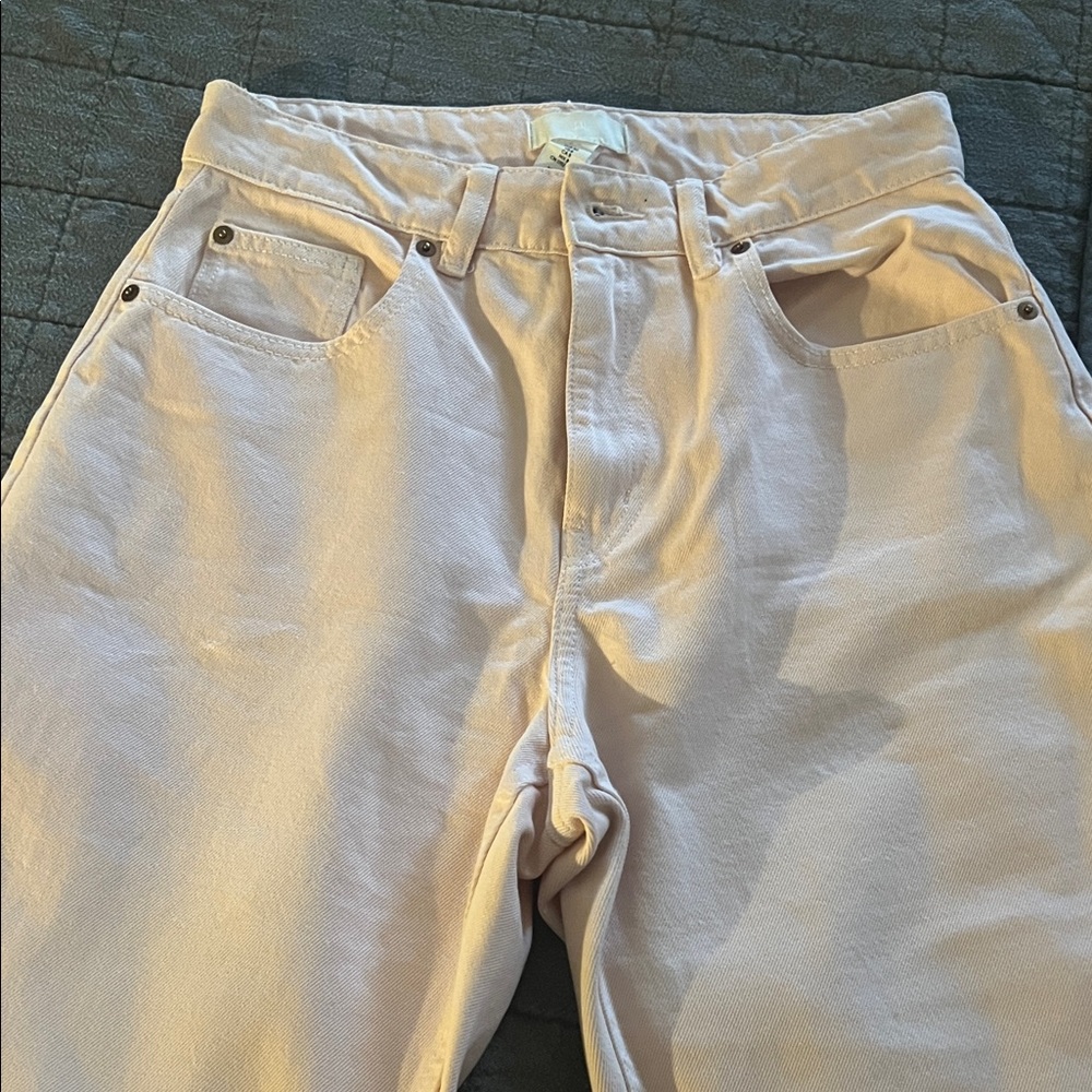 H&M Women's High Rise Cream Jeans